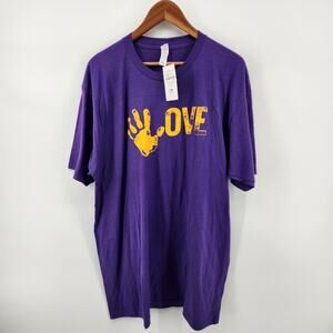 Iowa Love Men's Unisex XL T-Shirt Purple Gold NWT 100% Cotton